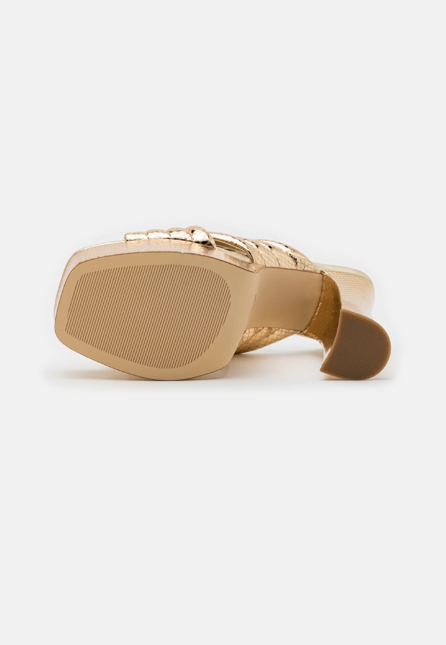 MICHAEL Michael Kors Portia Platform- Heeled Mules - Pale Gold 8 MICHAEL Michael Kors Portia Platform- Heeled Mules - Pale Gold - Image 6