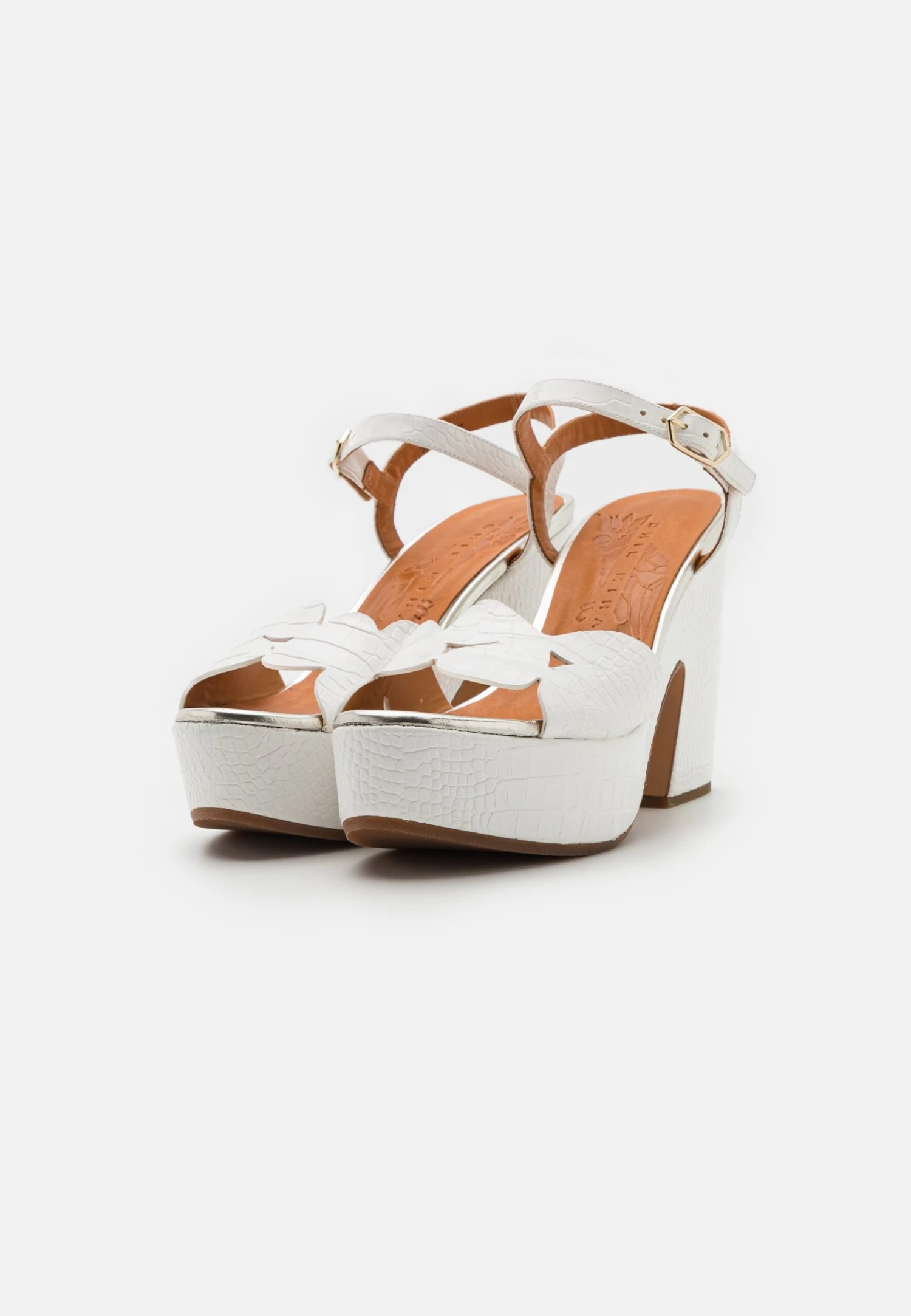 Chie Mihara Detour - High Heeled Sandals - White/Silver Insoleboard 5 Chie Mihara Detour - High Heeled Sandals - White/Silver Insoleboard - Image 3