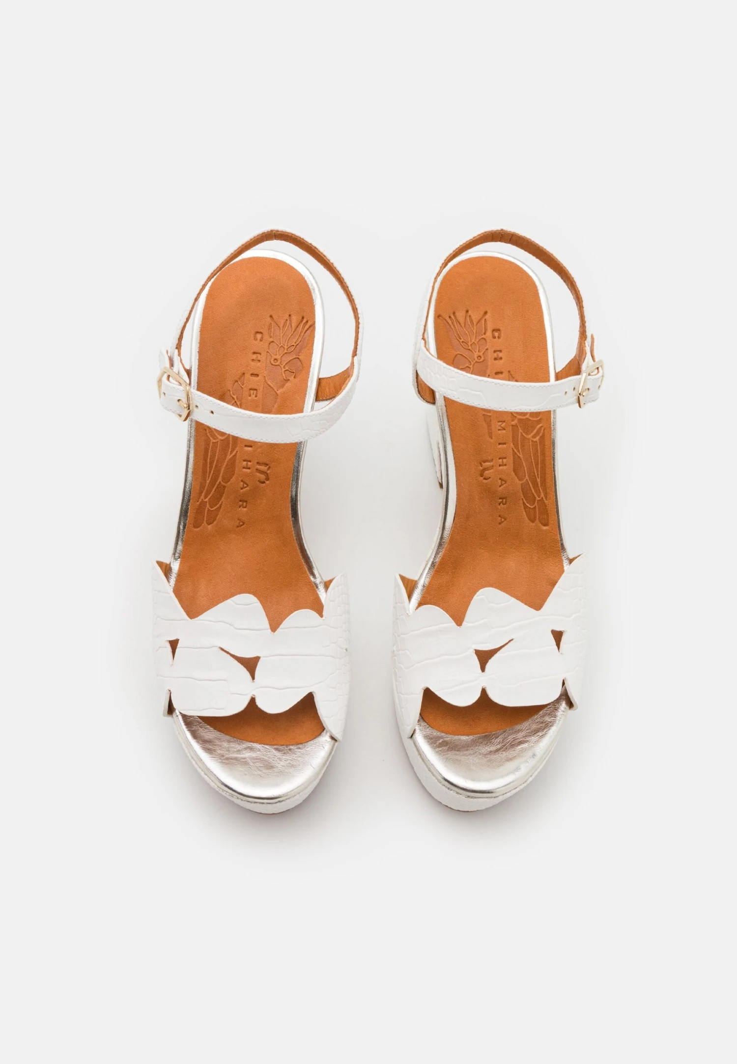 Chie Mihara Detour - High Heeled Sandals - White/Silver Insoleboard 7 Chie Mihara Detour - High Heeled Sandals - White/Silver Insoleboard - Image 5