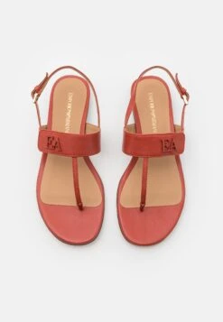 Emporio Armani T-Bar Sandals - Brick -Affordable Shoe Store 263800cad8db4e0e84305c88cc425cee