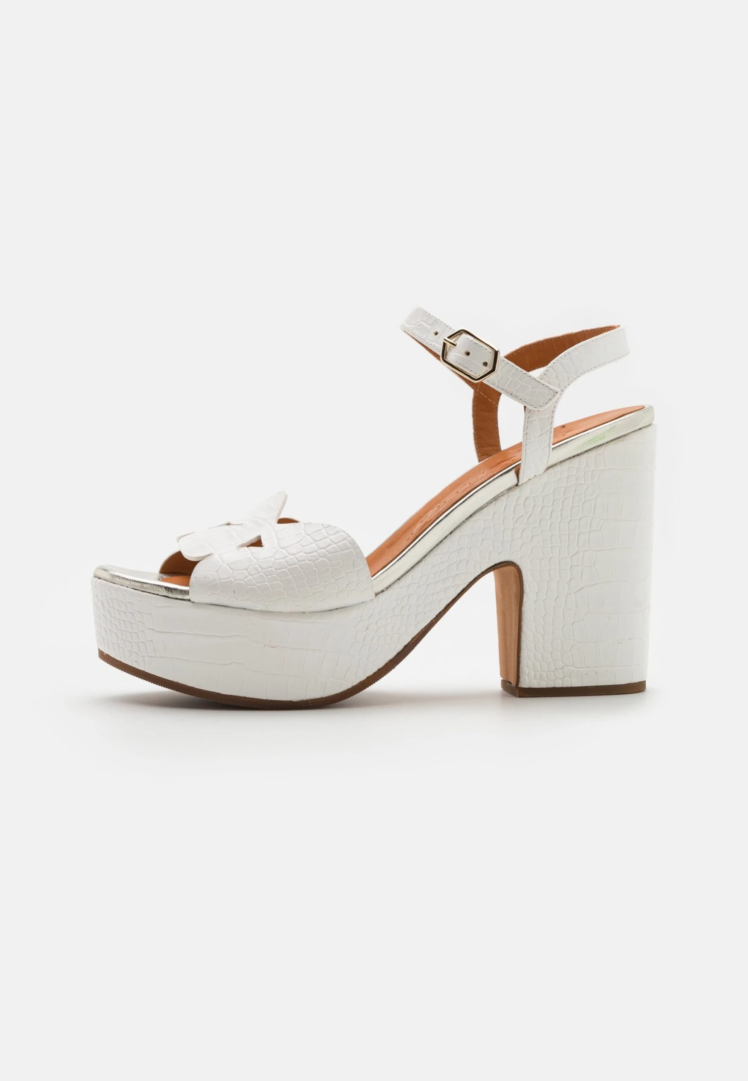 Chie Mihara Detour - High Heeled Sandals - White/Silver Insoleboard 4 Chie Mihara Detour - High Heeled Sandals - White/Silver Insoleboard - Image 2