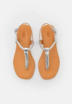 Ugg Madeena - T-Bar Sandals - Silver Metallic -Affordable Shoe Store 40450ff5d0c6471ab92a7b34e86189ba