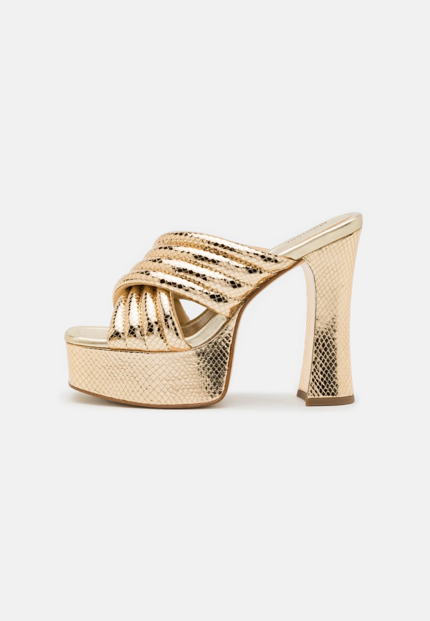 MICHAEL Michael Kors Portia Platform- Heeled Mules - Pale Gold 4 MICHAEL Michael Kors Portia Platform- Heeled Mules - Pale Gold - Image 2