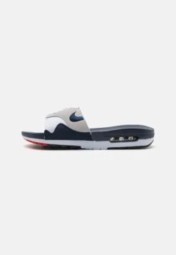 Nike Sportswear Air Max 1 Unisex - Mules - White/Obsidian/Light Neutral Grey/University Red