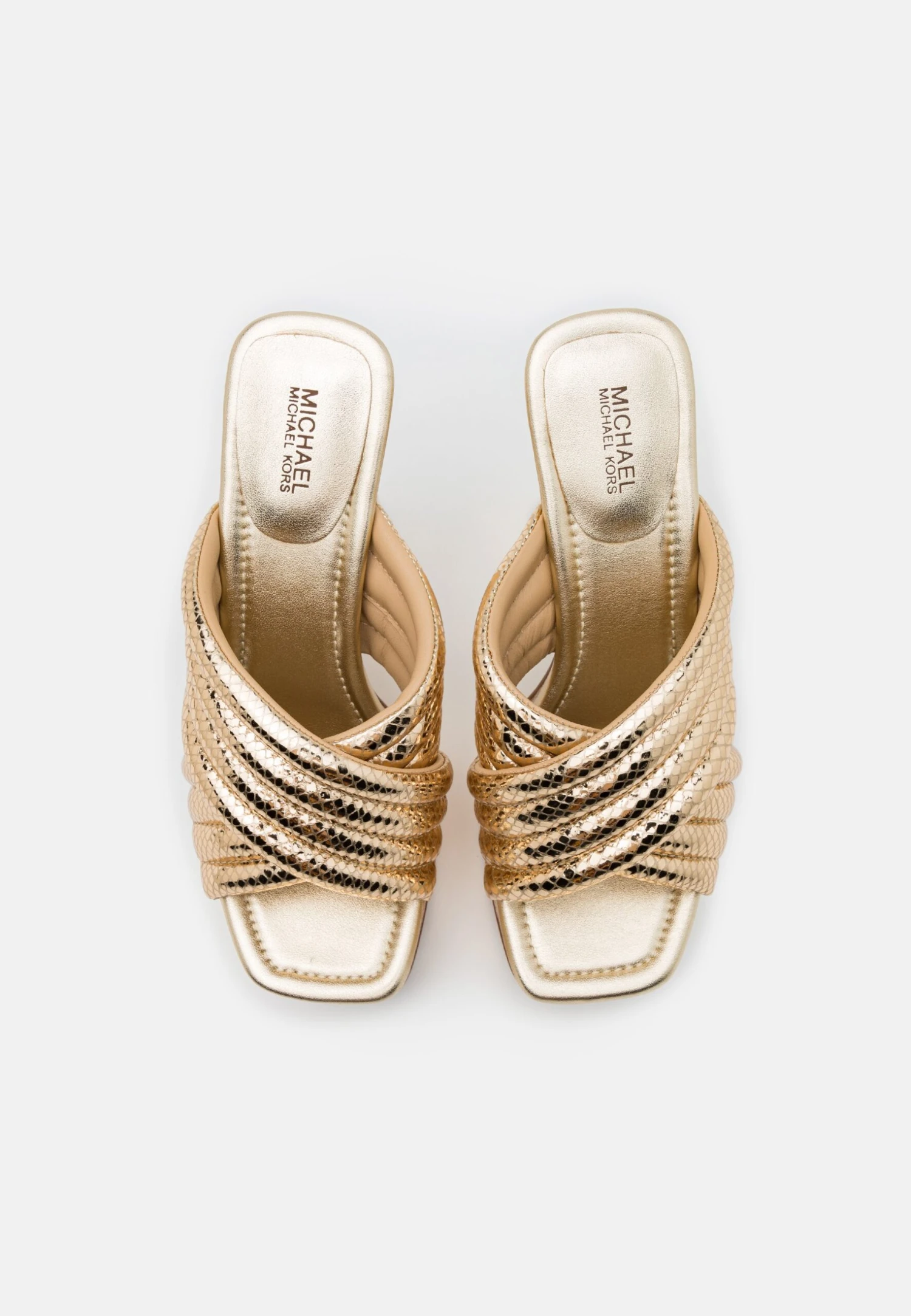 MICHAEL Michael Kors Portia Platform- Heeled Mules - Pale Gold 7 MICHAEL Michael Kors Portia Platform- Heeled Mules - Pale Gold - Image 5