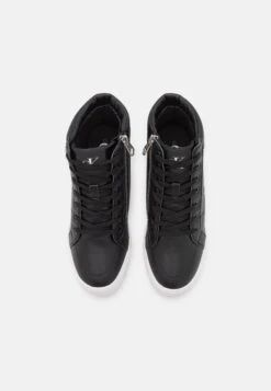 Calvin Klein Jeans Hidden Wedge Cupsole Laceup - High-Top Trainers - Black/Silver -Affordable Shoe Store 577f547f05ce4678a8ec1015c2c35148