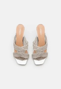 Heeled Mules - Silver -Affordable Shoe Store 626426df49f043c48473c078f5245b7a