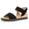 Gabor Comfort Wedge Sandals - Schwarz Kork/Schw