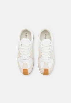 Calvin Klein Original Runner Lace Up - Trainers - White/Dark Ecru -Affordable Shoe Store 6f1f64a56ba64b6ebe7aceadd0a69b8e