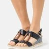 Jana Platform Sandals - Navy -Affordable Shoe Store 71572035646b46b39cf651a35bddbe00