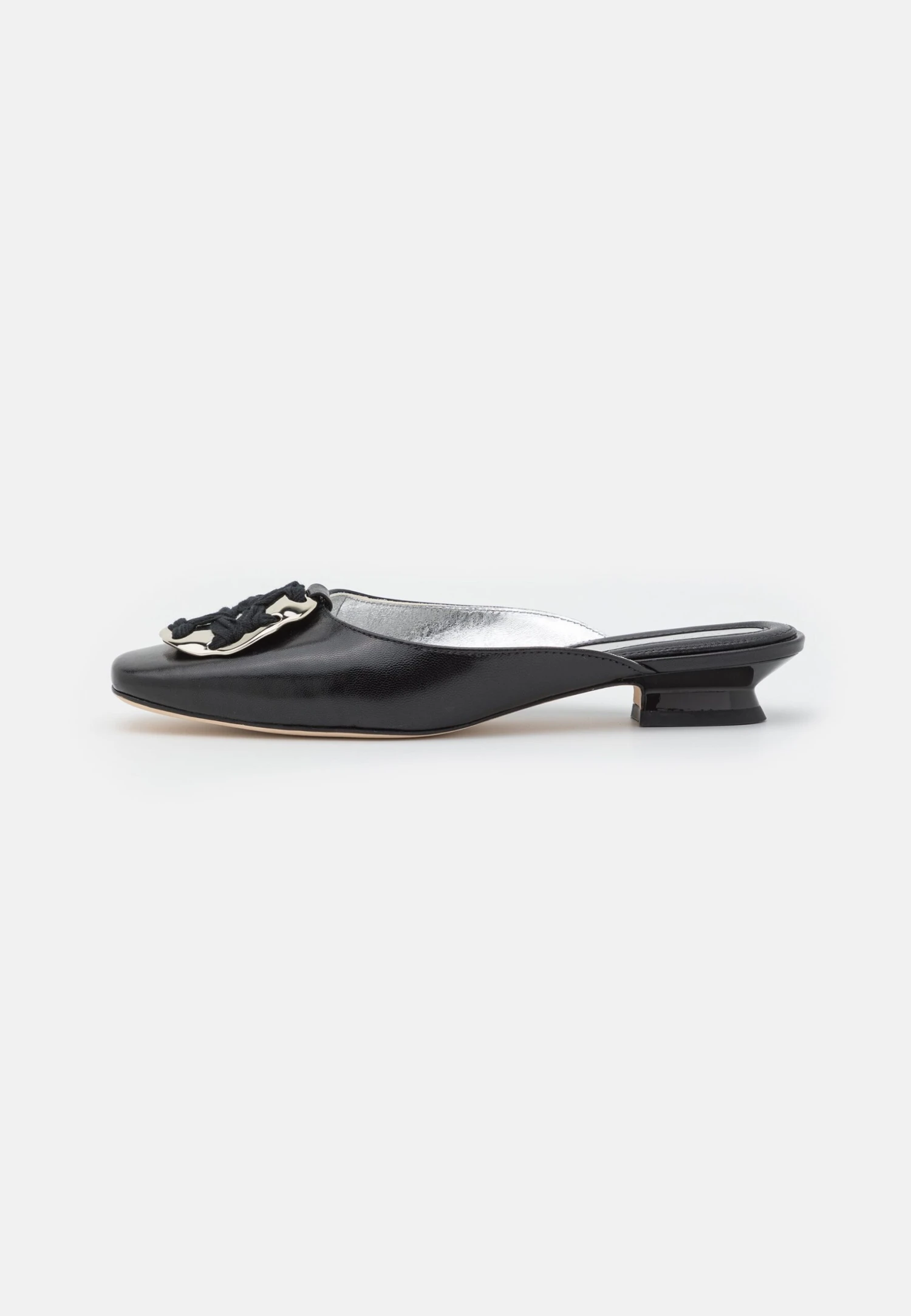 Tory Burch Patos Logo Kitten Heel - Mules - Perfect Black 4 Tory Burch Patos Logo Kitten Heel - Mules - Perfect Black - Image 2