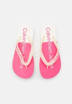 Calvin Klein Jeans Beach Flatform - T-Bar Sandals - Ancient White/Raspberry Sorbet -Affordable Shoe Store 7359fe44a652486c9efaf33f81302672