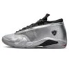 Wmns Air Jordan 14 Retro Low - Trainers - Mtlc Slvr/Fr Rd-Wlf Gry-Black