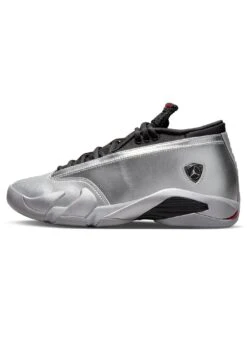 Wmns Air Jordan 14 Retro Low - Trainers - Mtlc Slvr/Fr Rd-Wlf Gry-Black