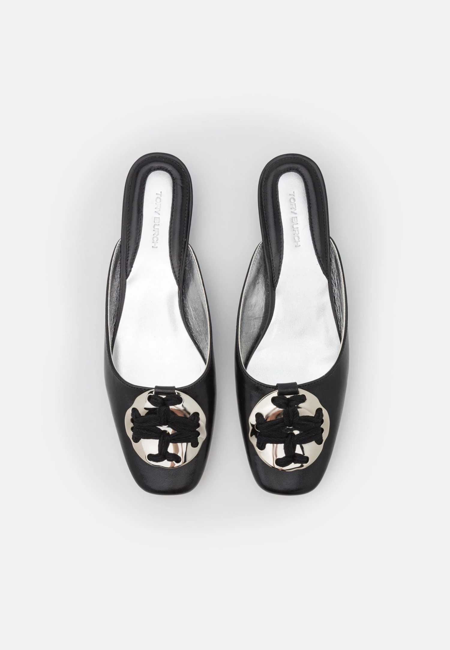 Tory Burch Patos Logo Kitten Heel - Mules - Perfect Black 7 Tory Burch Patos Logo Kitten Heel - Mules - Perfect Black - Image 5