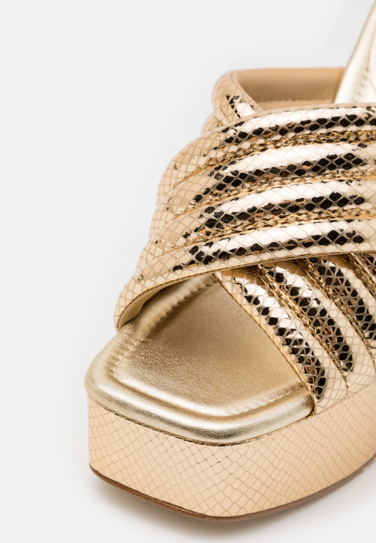 MICHAEL Michael Kors Portia Platform- Heeled Mules - Pale Gold 9 MICHAEL Michael Kors Portia Platform- Heeled Mules - Pale Gold - Image 7