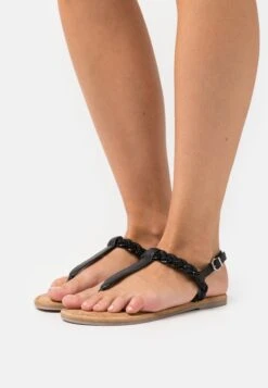 Tamaris T-Bar Sandals - Black