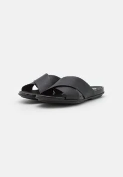 Fitflop Gracie Cross Slides - Mules - All Black -Affordable Shoe Store 9b5d416fe45b4eee85b969966013392c