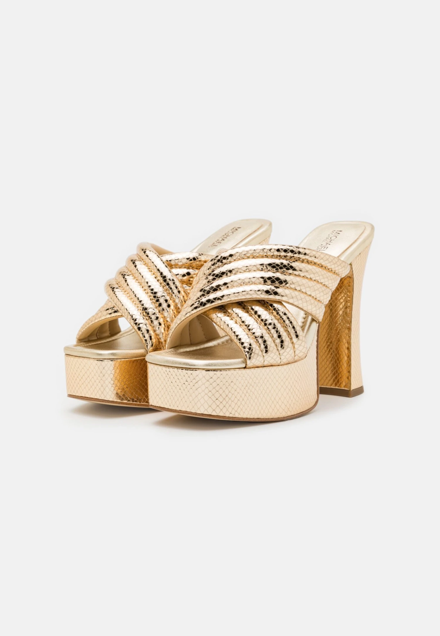 MICHAEL Michael Kors Portia Platform- Heeled Mules - Pale Gold 5 MICHAEL Michael Kors Portia Platform- Heeled Mules - Pale Gold - Image 3