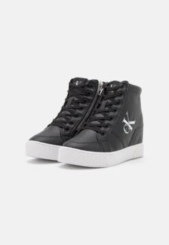 Calvin Klein Jeans Hidden Wedge Cupsole Laceup - High-Top Trainers - Black/Silver -Affordable Shoe Store dda863d100d24d438ea499ebf050106c