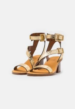 Zadig & Voltaire Cecilia Caprese- Ankle Cuff Sandals - Gold -Affordable Shoe Store f1e9a140213645b6a57ea5a98f580f75